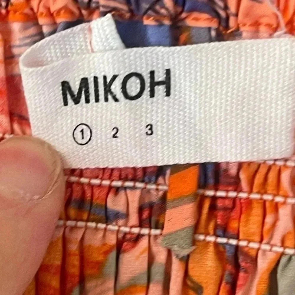 Mikoh Lido Women's Size 1 XS Vivid Floral Dress Midi Shirred Strapless Pockets - Picture 3 of 16
